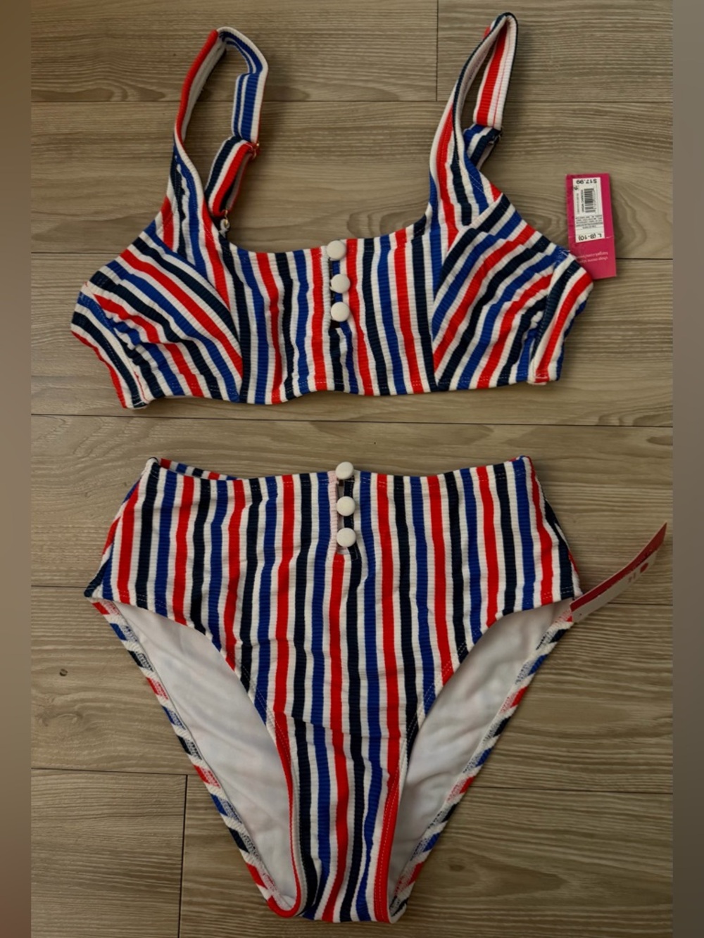 NWT red white and blue bikini set
